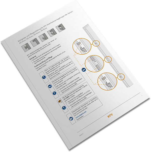 Der Infoflyer „04. Reinigungs- und Pflegeanleitung für Haustürschlösser“.